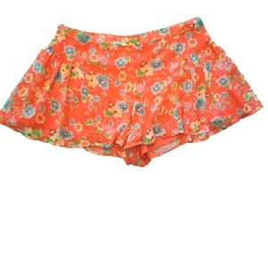 Free People Coral Pink Lightweight Floral Shorts Size 2
